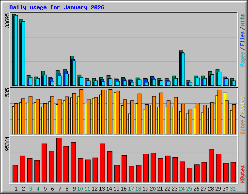 Daily usage for January 2026